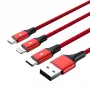 UNITEK C4049RD USB laidas 1,2 m USB A USB C/Micro-USB B/Lightning raudonas