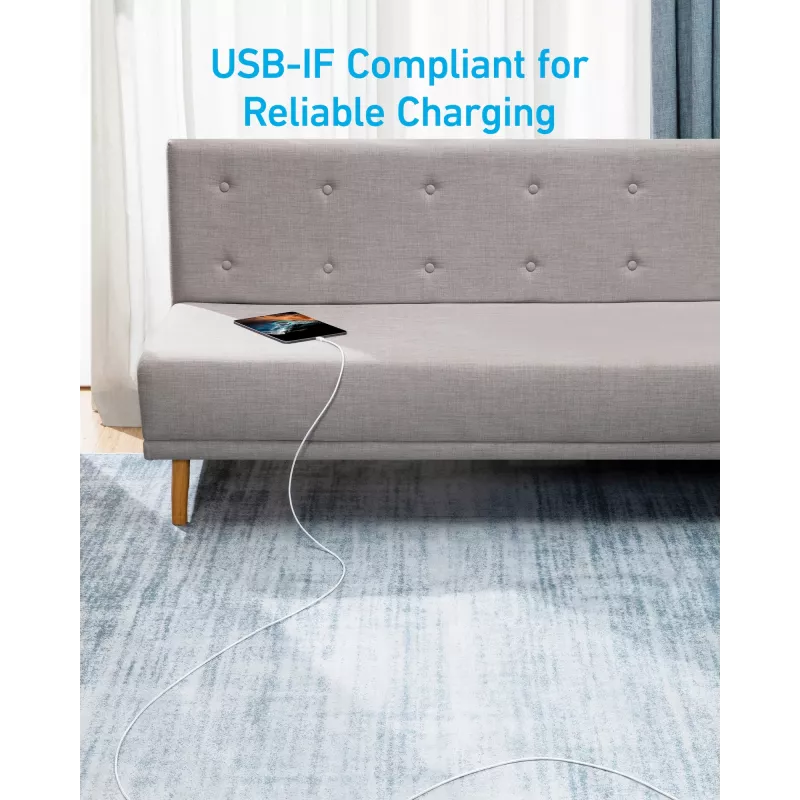 USB-C į USB-C laidas Anker A81F7G21, 3 m, baltas
