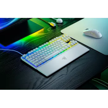 Razer Huntsman V3 Pro Tenkeyless 8KHz | Žaidimų klaviatūra | Laidinė | JAV | Balta | „Razer Analog Optical Switch Gen-2“