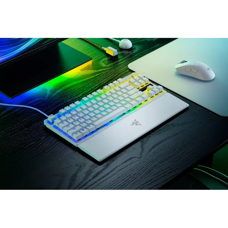 Razer Huntsman V3 Pro Tenkeyless 8KHz | Žaidimų klaviatūra | Laidinė | JAV | Balta | „Razer Analog Optical Switch Gen-2“