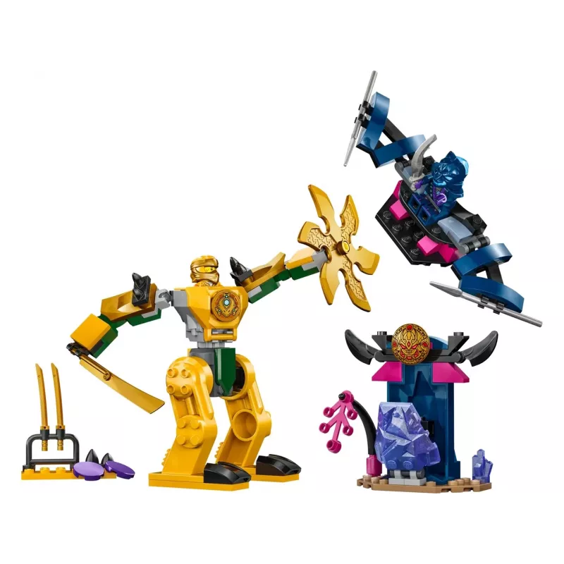 LEGO NINJAGO Arin mūšio mecha veiksmo figūrėlė, ninja žaislas berniukams, mergaitėms ir vaikams nuo 4 metų, Dragons Rising rinkinys su Arin minifigūrėle ir mini Kata