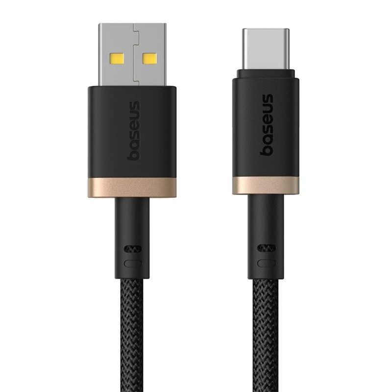 Baseus Dura USB Type A to Type C 60 W greito įkrovimo laidas 2 m juoda, auksinė