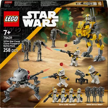 LEGO Star Wars rinkinys 327th Star Corps Clone Troopers Battle 75431 — 258 dalys, 7 minifigūrėlės, amžius 7+