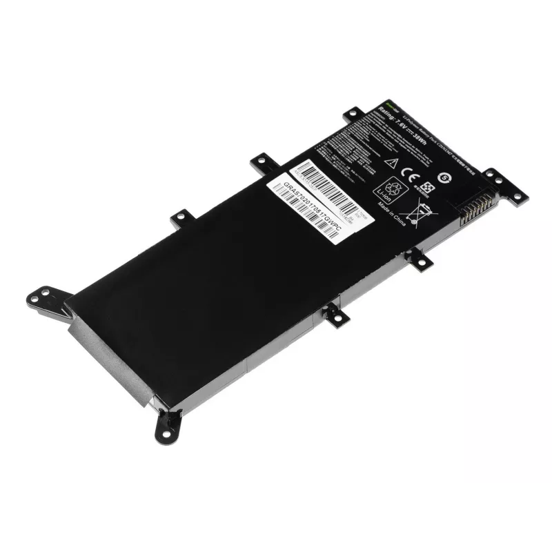 Green Cell nešiojamojo kompiuterio baterija, skirta ASUS A555 F555 K555 R556 X555, LiPo 4000 mAh, 7,6 V, 4 elementai, juoda