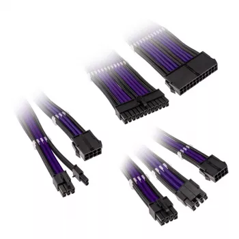 Kolink Core Adept supintas kabelio ilginimo rinkinys - Jet Juoda/Titan Purple