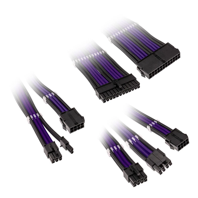 Kolink Core Adept supintas kabelio ilginimo rinkinys - Jet Juoda/Titan Purple