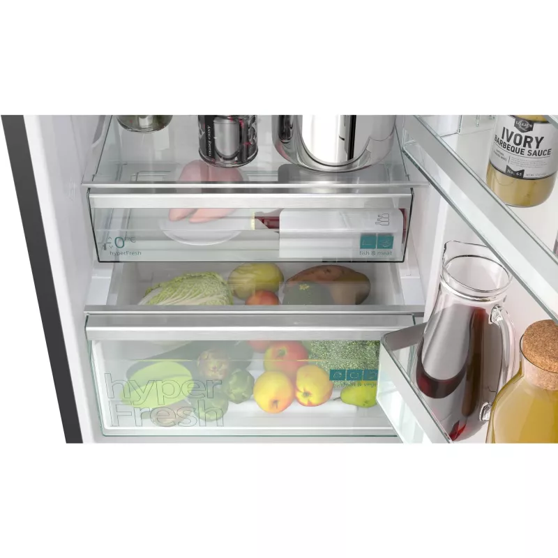 Šaldytuvas-šaldiklis Siemens KG39NSBBF laisvai pastatomas 363 L, NoFrost, 33 dB, juodas