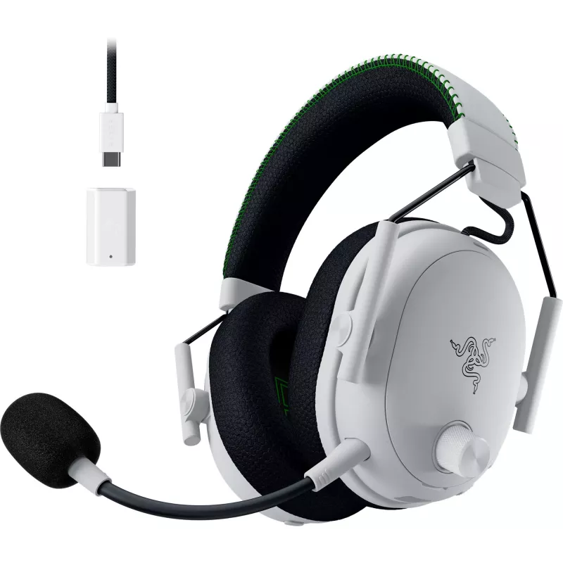Ausinės Razer JuodaShark V3 Pro laidinės ir belaidės Bluetooth baltos