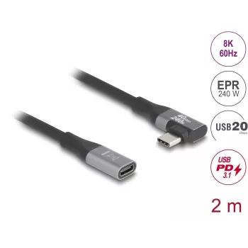 USB laidas DeLOCK 81148 2 m USB C juodas 20 Gbit/s