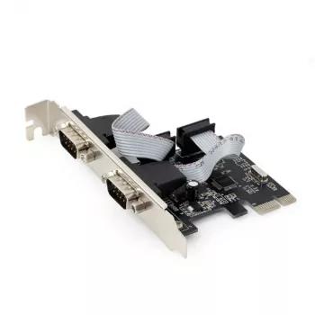 Vidinė nuosekliojo porto plokštė GEMBIRD SPC-22 PCIe RS-232 Low-profile, WCH382, 16000 Kbit/s, 67×120×20 mm, juoda