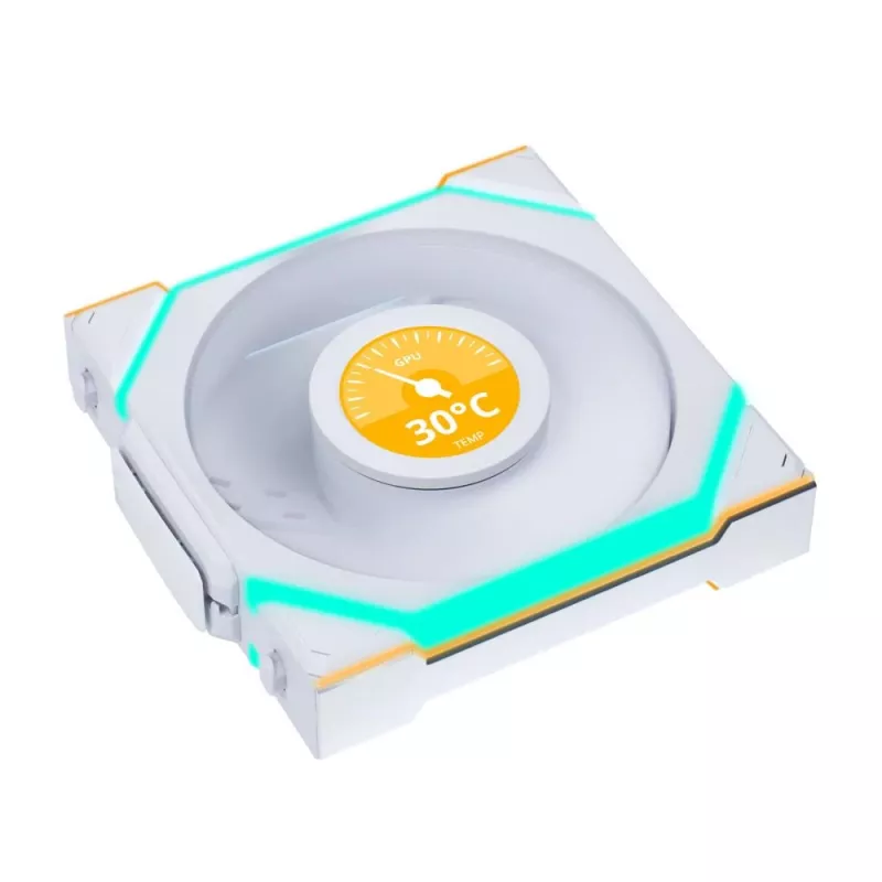 Lian Li UNI FAN SL Wireless LCD ARGB 120 mm baltas 3 vnt. rinkinys