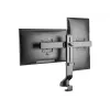 Tripp Eaton Tripp Lite serijos dviejų ekranų monitoriaus laikiklis su stalo spaustuvu ir anga - aukščio reguliavimas, 17–27 colių monitoriai - tvirtinimo rinkinys - 2 LCD ekranams - plieninis - juodas - Sc