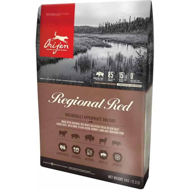 ORIJEN Regional Raudona – sausas šunų ėdalas – 6 kg