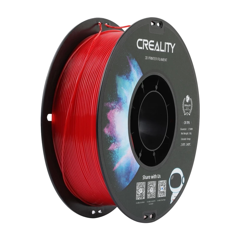 3D spausdinimo gijos siūlas Creality TPU 1.75 mm Raudona 1 kg (modelis 3301040034)