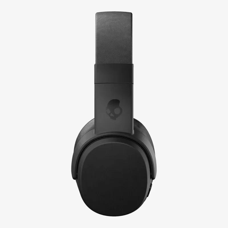 Ausinės Skullcandy Crusher Wireless — juodos, binauralinės, aplink ausis, Bluetooth ir 3,5 mm, sulankstomos, 40 val. baterija