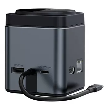Dokų stotelė BlitzWolf BW-TH17 9-in-1 su 15W belaidžiu įkrovikliu — USB-C, HDMI, PD prievadai