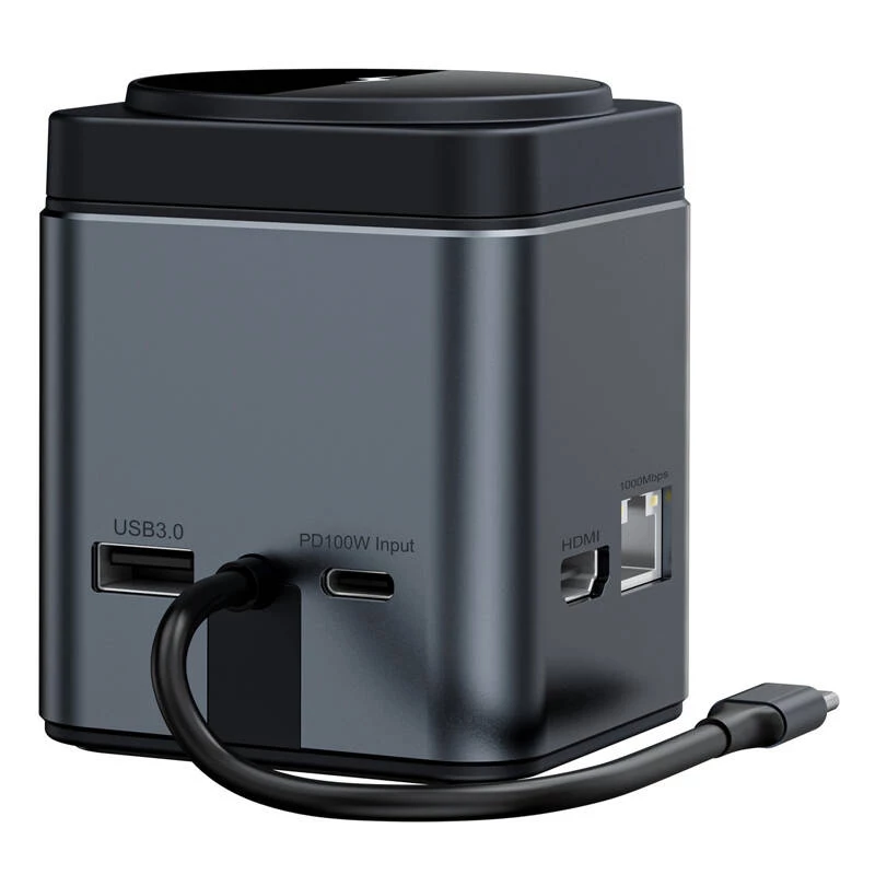 Dokų stotelė BlitzWolf BW-TH17 9-in-1 su 15W belaidžiu įkrovikliu — USB-C, HDMI, PD prievadai
