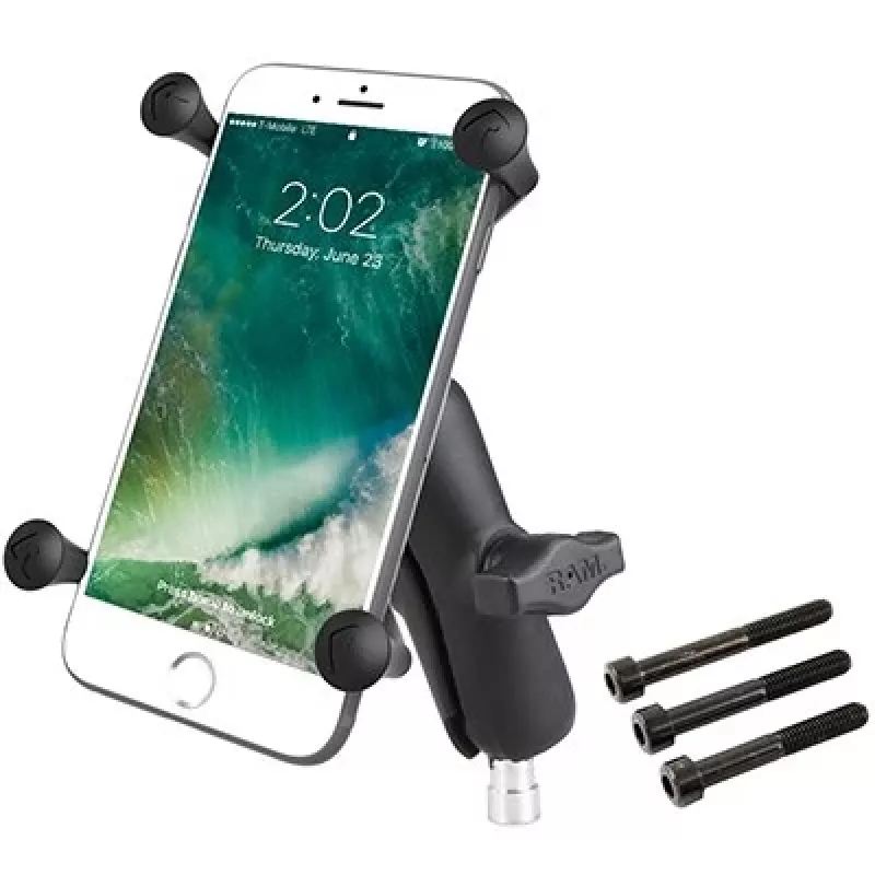 RAM Mounts X-Grip Didelio telefono laikiklis motociklo vairo spaustukas juodas