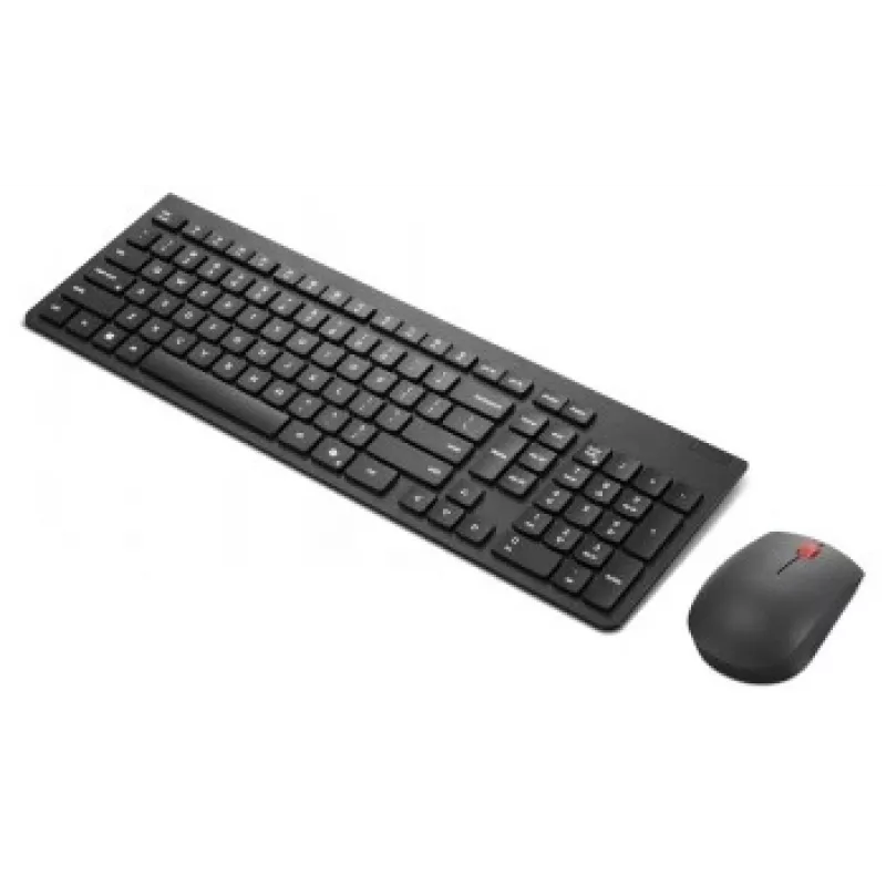 Belaidis klaviatūros ir pelės rinkinys Lenovo Essential Wireless Combo Gen2 — juodas, kompaktiškas išdėstymas, belaidis ryšys