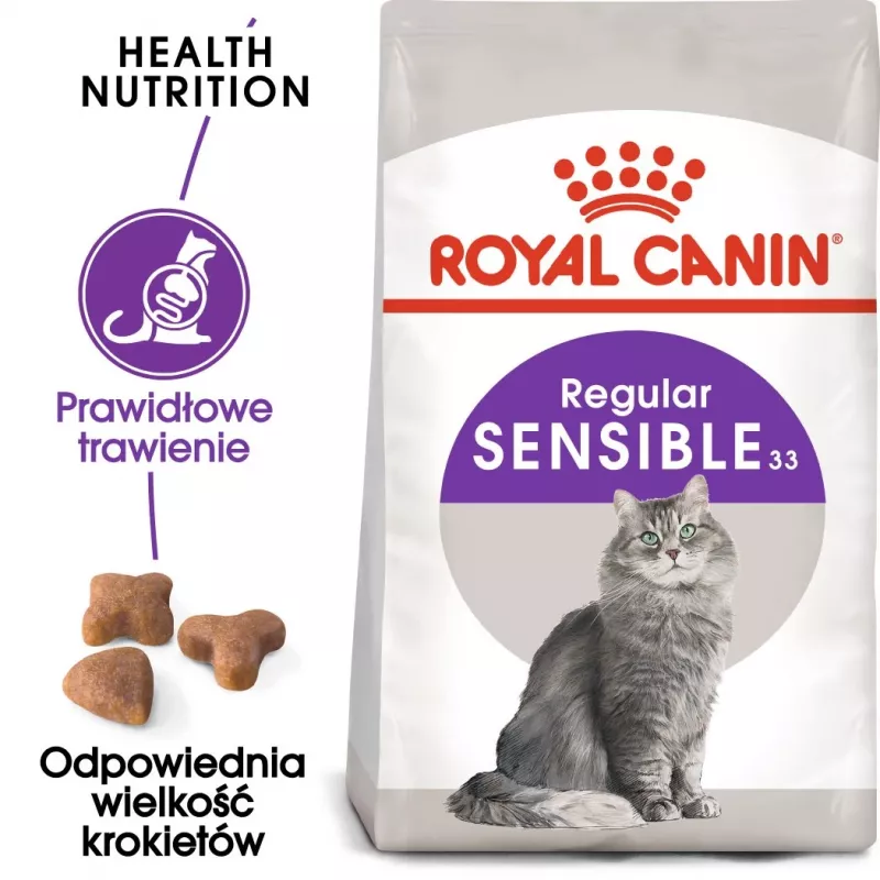 Sausas kačių maistas Royal Canin Sensible 33 Adult, 10 kg — vištiena, 33% baltymų, šlapimo takų kontrolė