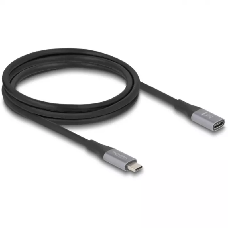 DeLOCK USB laidas USB4 Gen 2x2 2m USB C Juoda Pilka 81202
