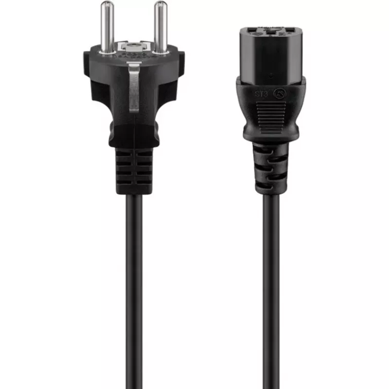 Goobay IEC laidas 5 m juodas maitinimo kištukas F tipo IEC C13 H05VV-F3G
