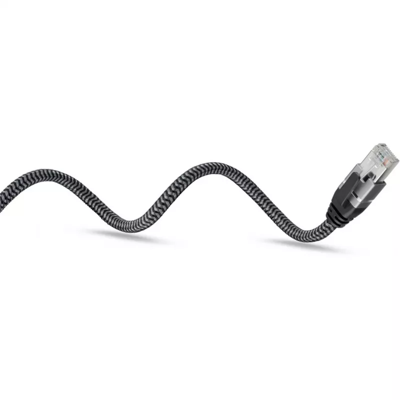 Ethernet-kabelis USB-C 3.2 Gen2 Plug > RJ-45 Plug, LAN-Adapter Juoda/Sidabrinė, 1,5 Meter, braided textile jacket