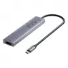 USB-C šakotuvas Unitek H1124AGY01 su 100W PD, HDMI 2.0, 2x USB‑A, 2x USB‑C, SD/microSD skaitytuvu — aliuminis