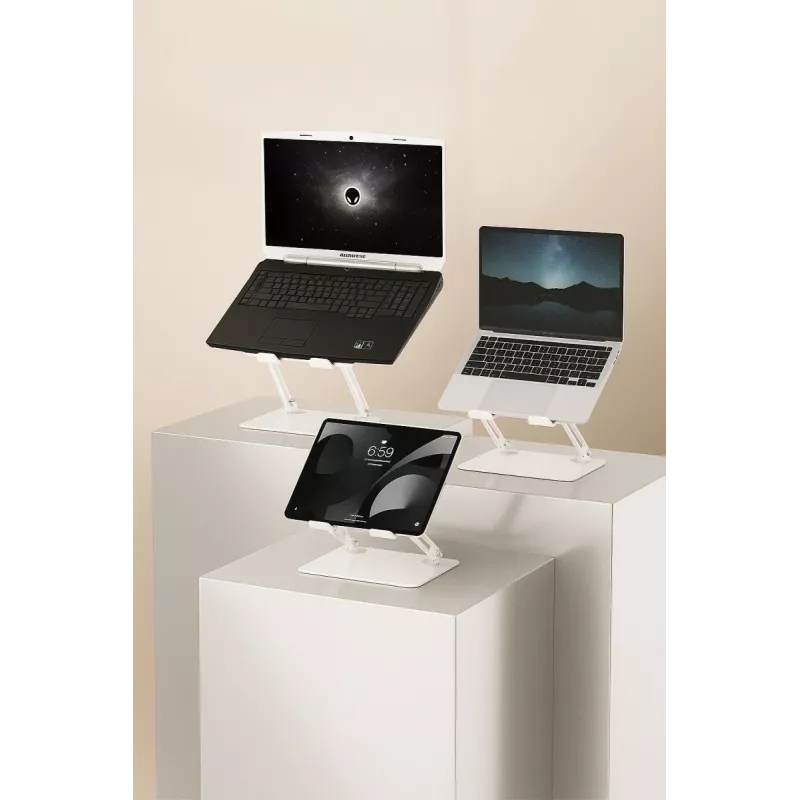 MEDIA-TECH nešiojamojo kompiuterio stovas – MT2661W (baltas)