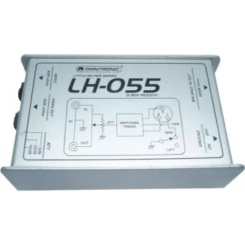 Pasyvi DI dėžutė Omnitronic LH-055 1 kanalo — pasyvi tiesioginė dėžutė instrumentams / linijai, 1 įvestis, balansuotas XLR išėjimas