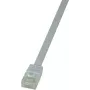 LogiLink CF2061U RJ45 tinklo kabelis, jungiamasis kabelis CAT 6 U/UTP 3,00 m baltas, labai lankstus, 1 vnt.