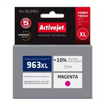 Activejet AH-963MRX rašalas (pakaitalas HP 963XL 3JA28AE; Premium; 1760 puslapių; 25 ml, purpurinis)