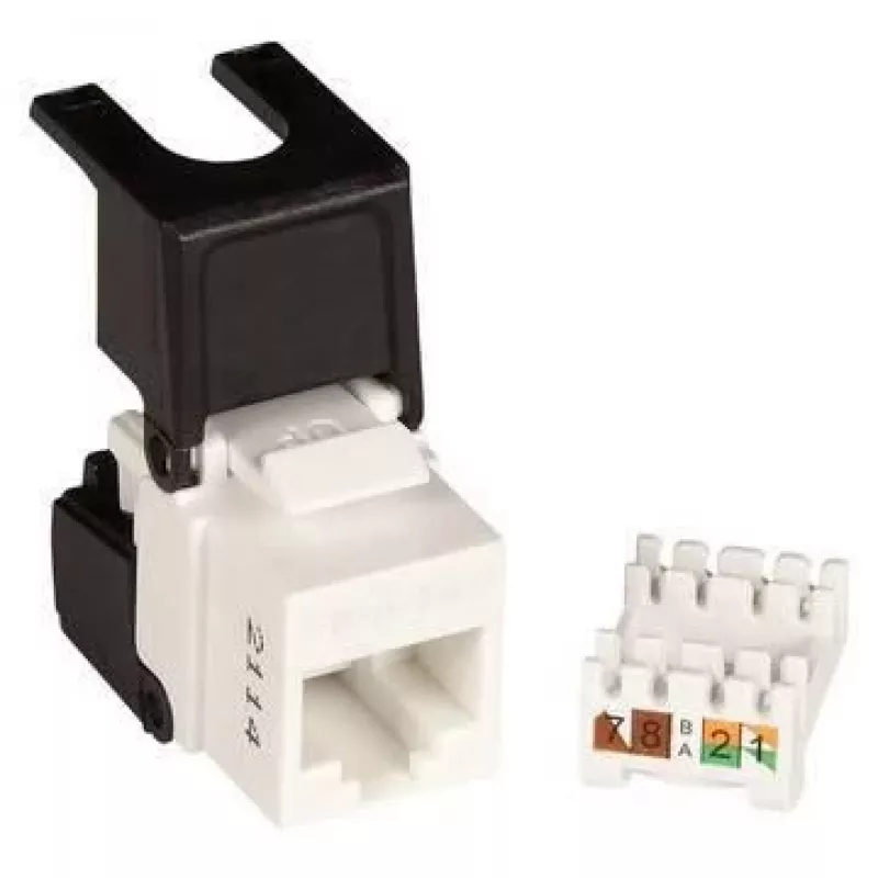 Ethernet Cat6 neekranuotas Flip Jack Lanview LVN128143 — RJ45 keystone modulinis įdėklas