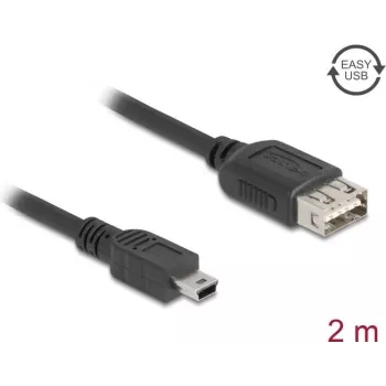 DeLOCK USB kabelis USB 2.0 2 m Mini-USB B USB A Juodas 81525