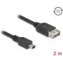 DeLOCK USB kabelis USB 2.0 2 m Mini-USB B USB A Juodas 81525