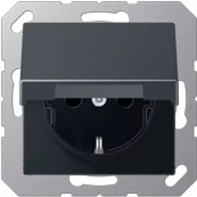 Kištukinis lizdas CEE 7/3 Jung A 1520 BFKL ANM — Antracito, IP44, 250 V 16 A, termoplastikas