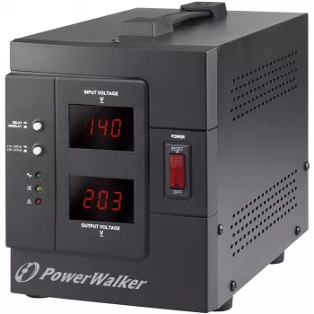 PowerWalker AVR 2000 SIV FR įtampos reguliatorius 2 kintamosios srovės lizdai (-ų) 110 - 280 V juodas