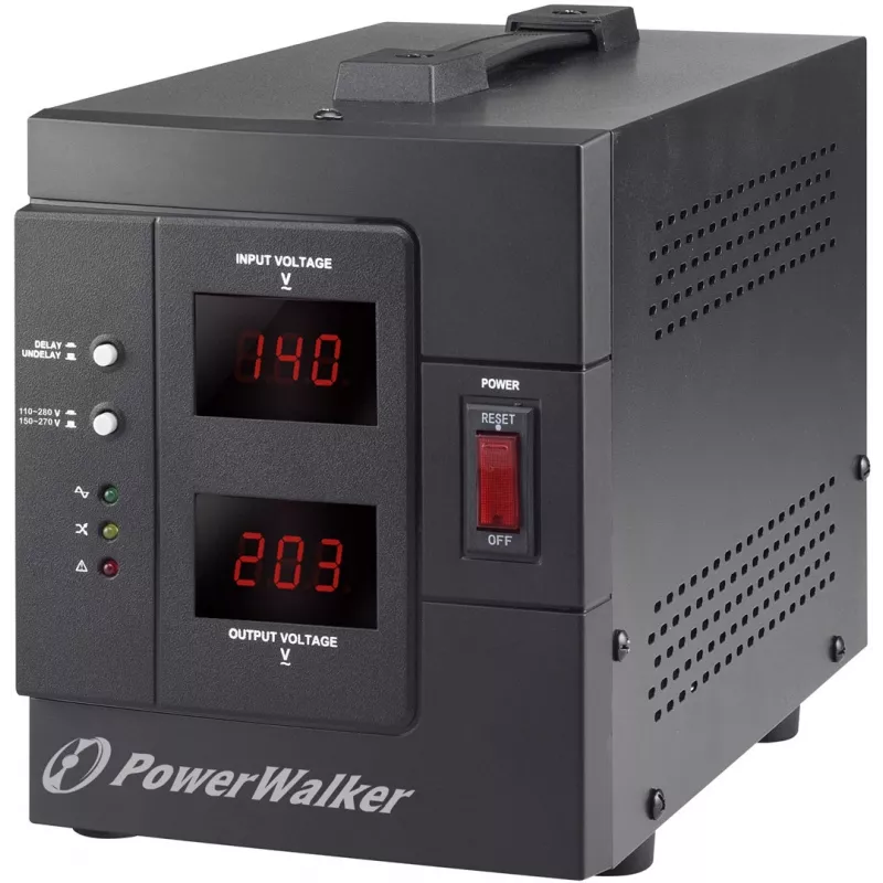 PowerWalker AVR 2000 SIV FR įtampos reguliatorius 2 kintamosios srovės lizdai (-ų) 110 - 280 V juodas