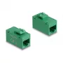 Keystone modulis DELOCK 90640 — plokščias RJ-45 įdėklas, žalias, 16,2×30×20,5 mm