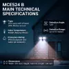 LED sieninis šviestuvas MACLEAN MCE524 su PIR judesio jutikliu, modelis MCE524 B