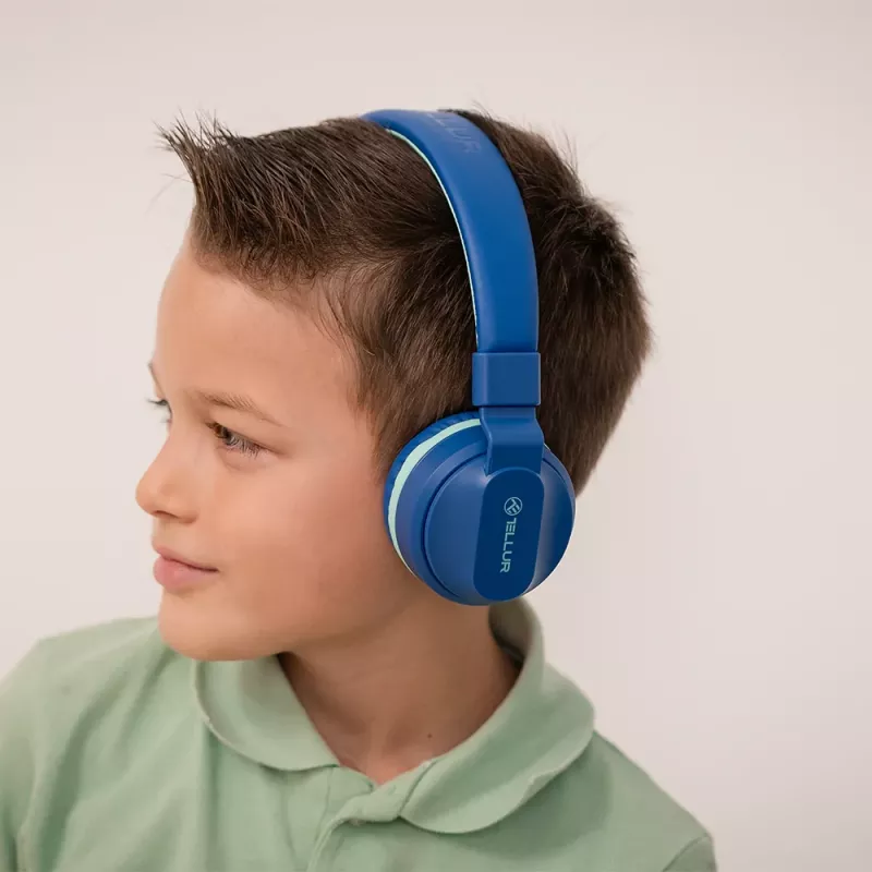Ausinės Tellur Buddy Bluetooth ant ausies dedamos ausinės mėlynos