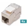 Digitus CAT 6A kompaktiškas Keystone modulis ekranuotas, montavimas be įrankių, 4 vnt.