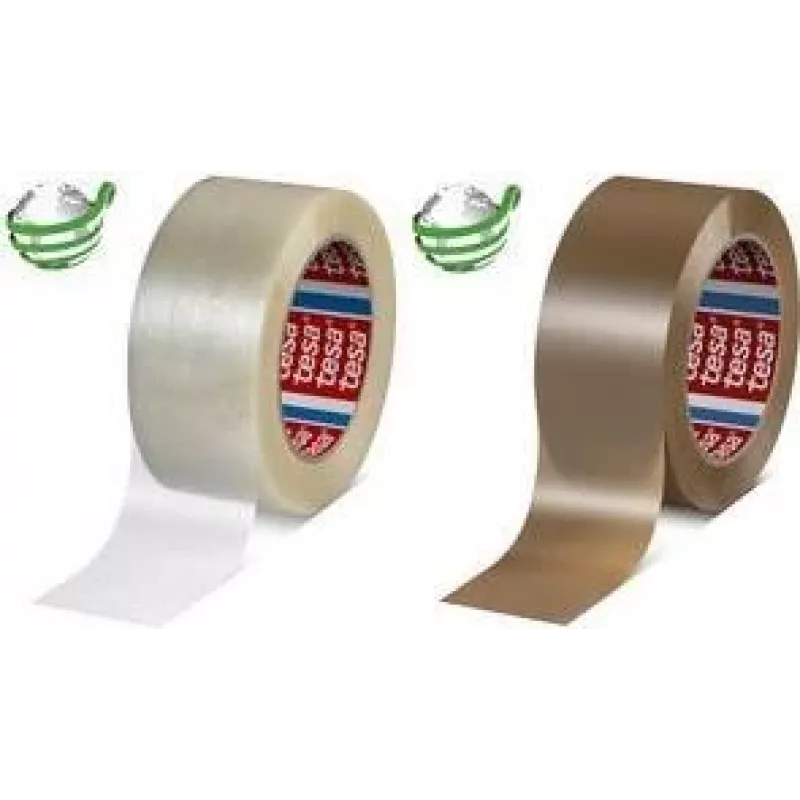 Packing tape Tesa PET-Packband with rubber adhesive 132 m x 50 mm, brown