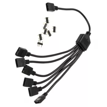 RGB skirstytuvo kabelis EK Water Blocks EK-D-RGB 6-Fach D-RGB Splitterkabel