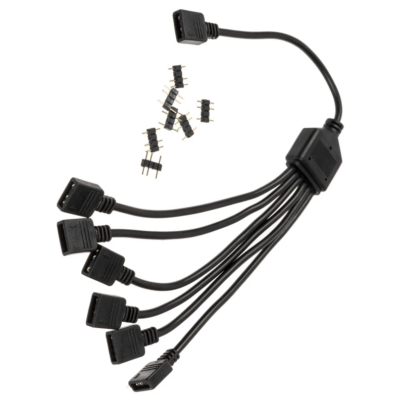 RGB skirstytuvo kabelis EK Water Blocks EK-D-RGB 6-Fach D-RGB Splitterkabel