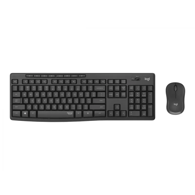 Logitech MK295 Silent - klaviatūros ir pelės rinkinys - belaidis - 2,4 GHz - grafito spalvos - vengriškas išdėstymas