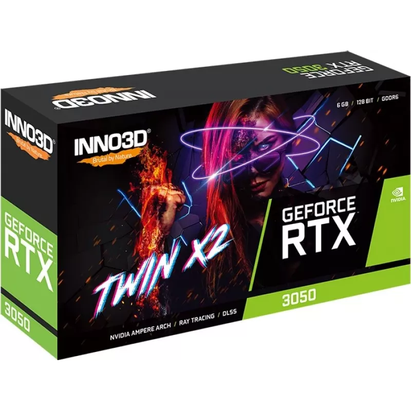 INNO3D GeForce RTX 3050 Twin X2 6GB GDDR6 grafikos plokštė