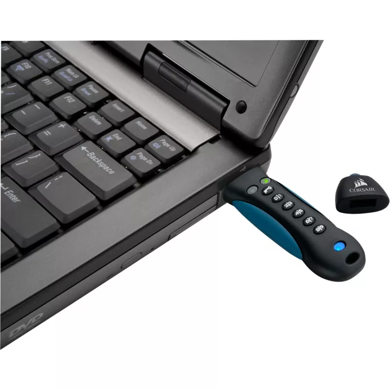 CORSAIR Flash Padlock 3 128 GB saugi USB 3.0 atmintinė su klaviatūra, apsaugota 256 bitų aparatine AES šifravimo technologija
