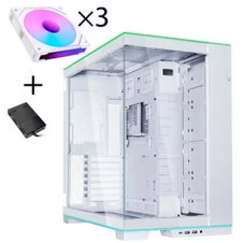 Lian Li O11 Dynamic EVO RGB PC-Enclosure Bundle, Midi-Tower, ARGB, Grūdintas Stiklas + 3x UNI FAN SL-INF Reverse Blade Ventiliatorius - Baltas