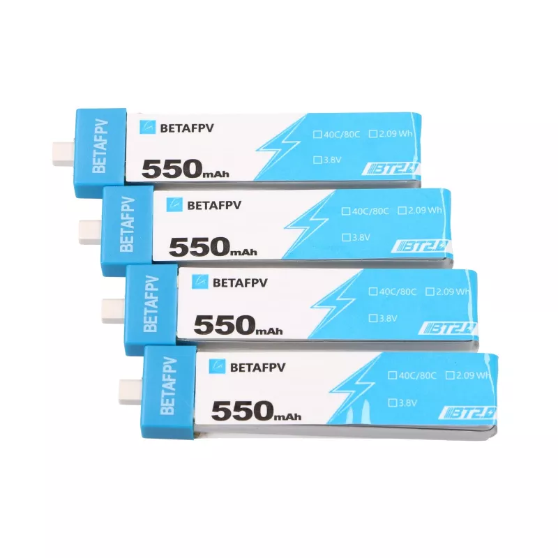 BetaFPV BT2.0 1S dronų baterijų rinkinys, 4 vnt., 550mAh, 3.8V